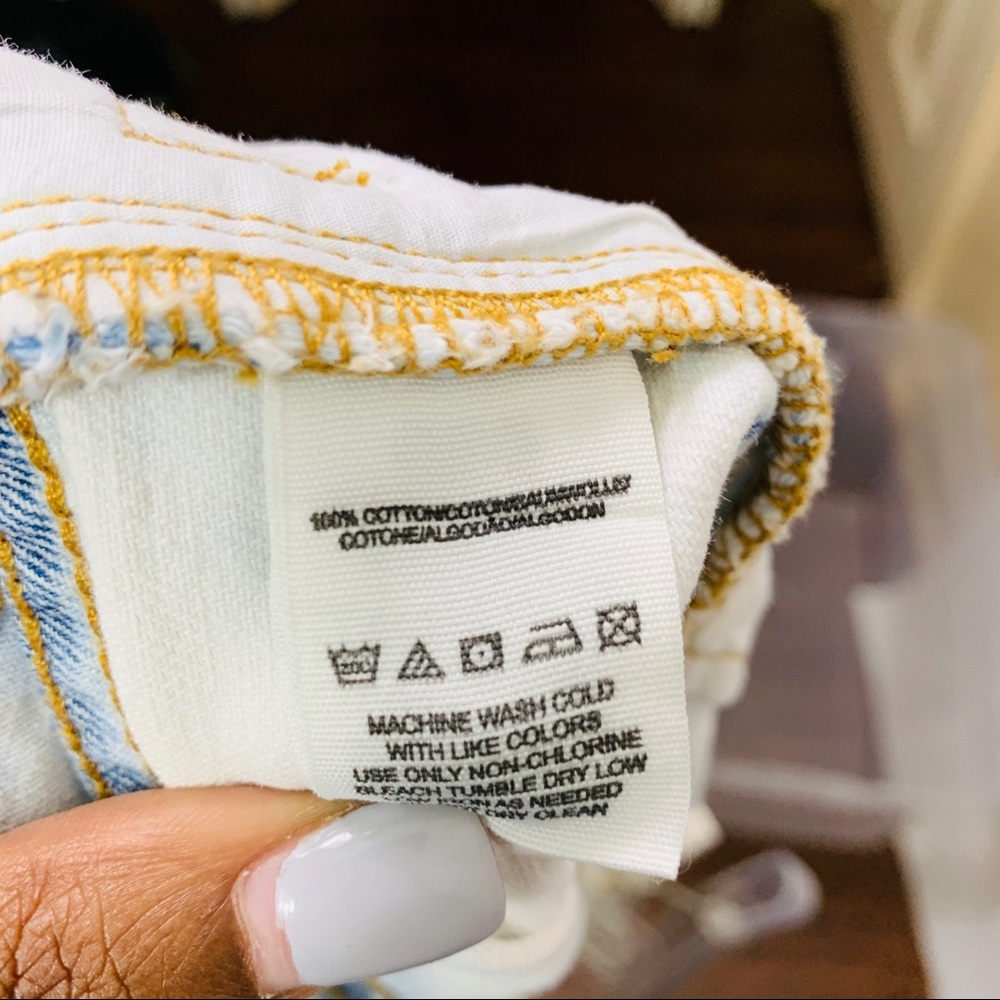 Free People Bleached Raw Hem Denim Shorts - Picture 7 of 7